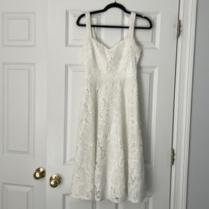 White lace midi dress